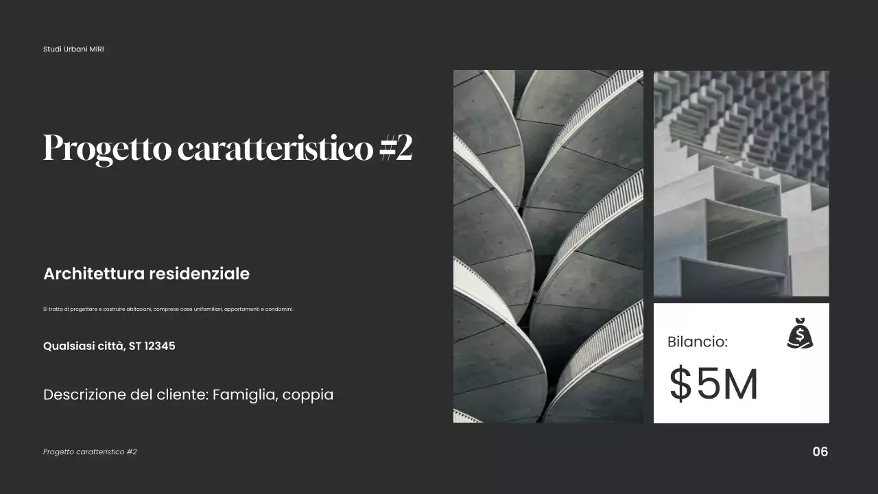 Portafoglio di architettura moderna blu