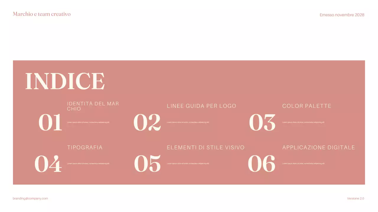 Documento di linea guida del marchio minimale rosa