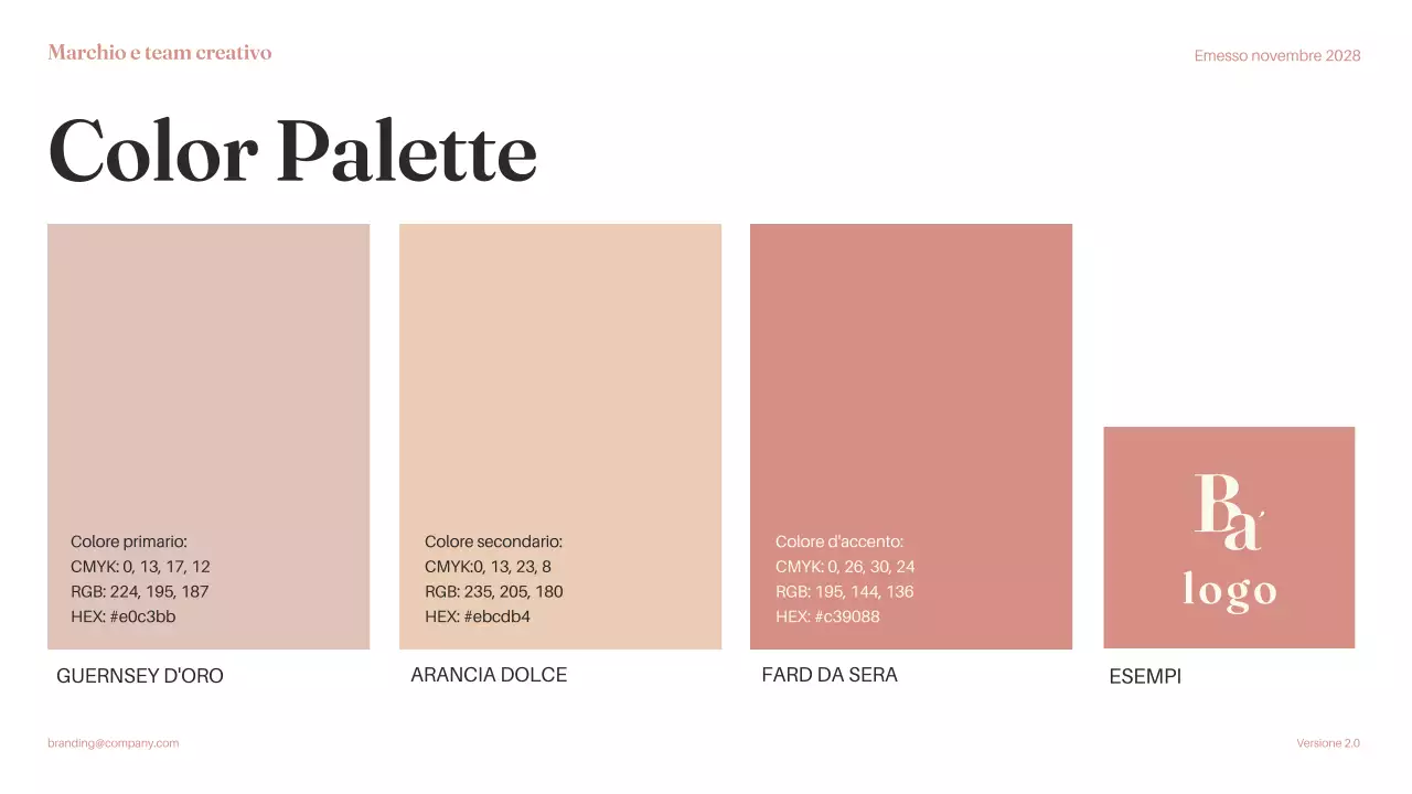 Documento di linea guida del marchio minimale rosa