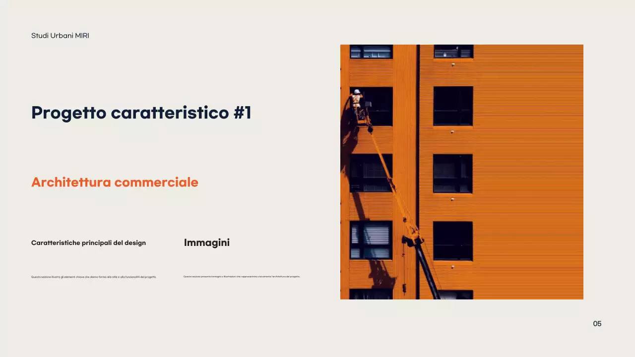 Portafoglio di architettura moderna arancione