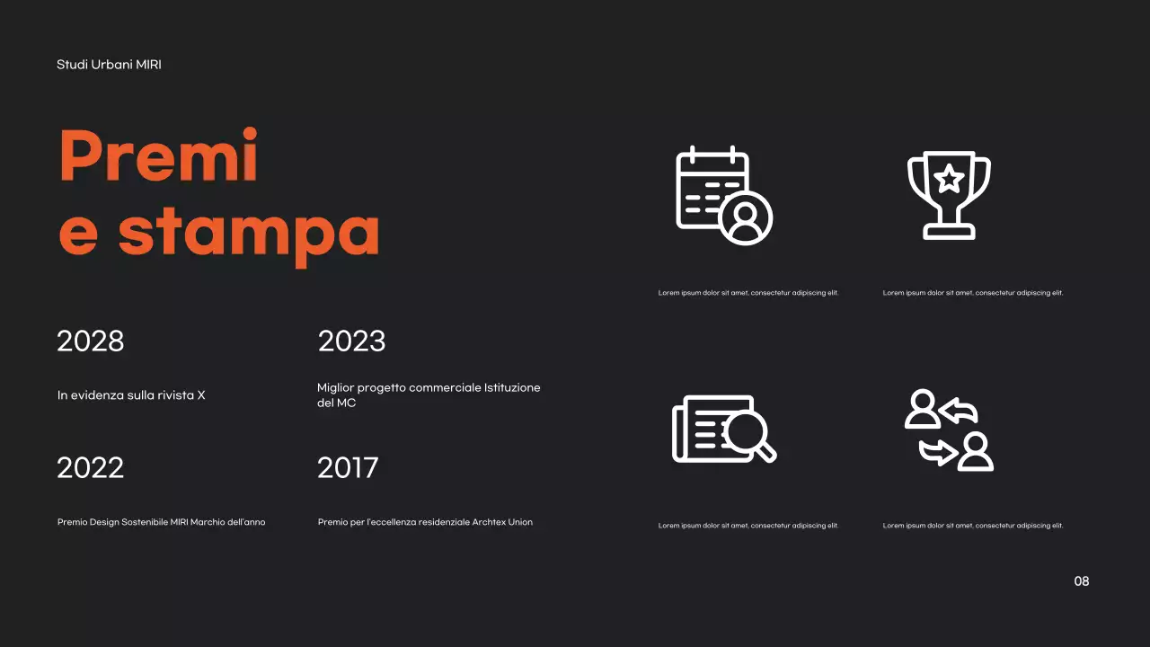 Portafoglio di architettura moderna arancione