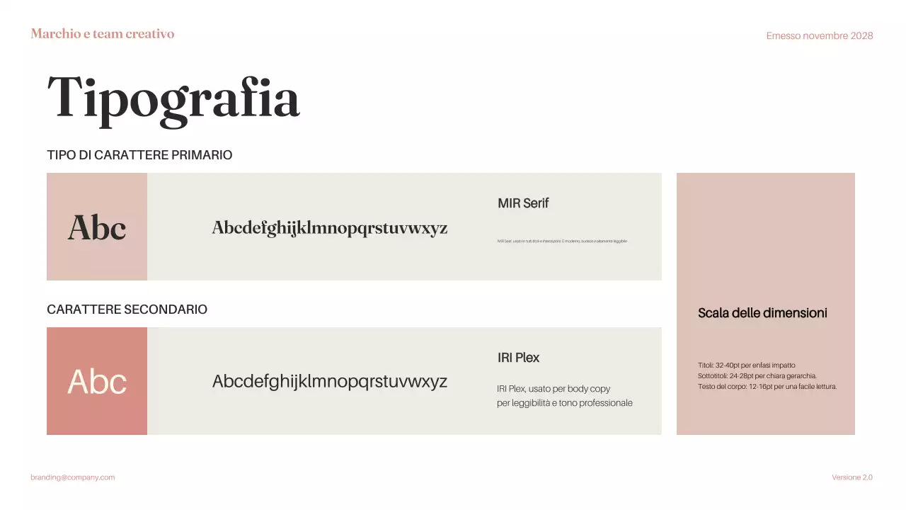 Documento di linea guida del marchio minimale rosa