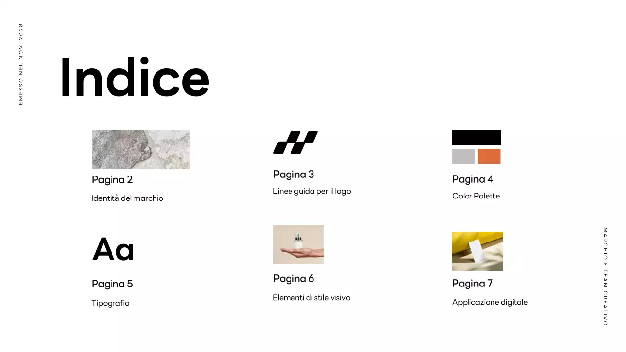 Guida al marchio moderno arancione