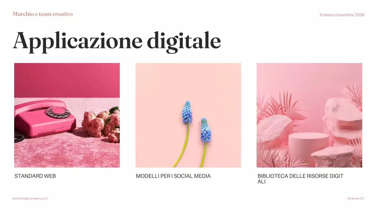 Documento di linea guida del marchio minimale rosa