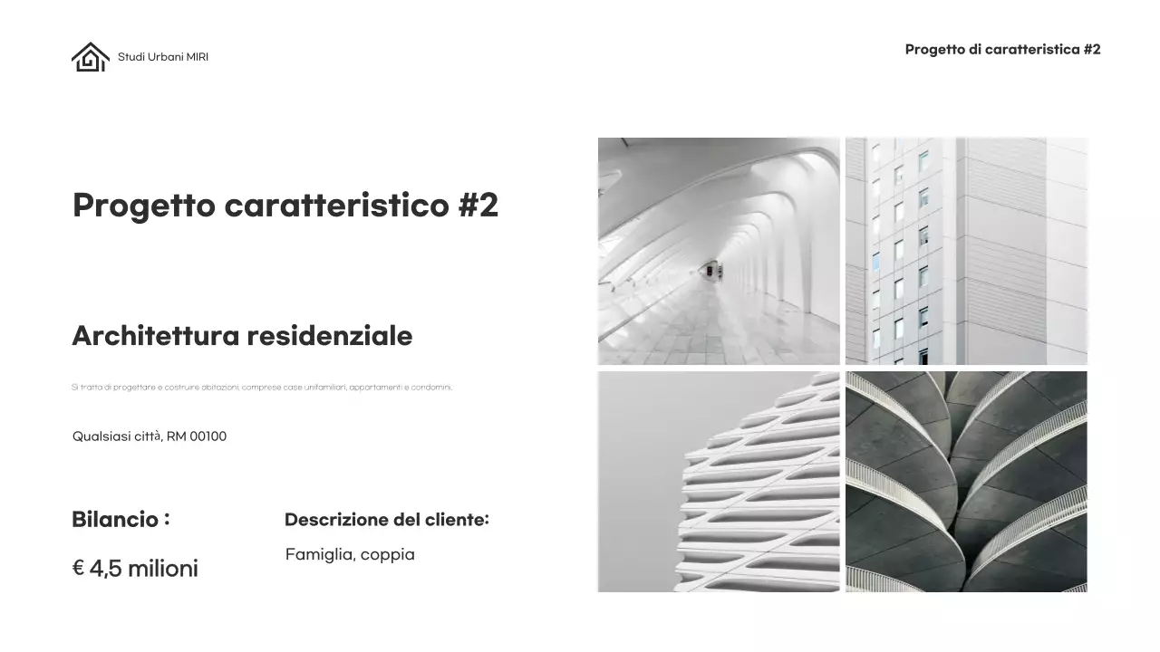 Portafoglio di architettura verde minimalista