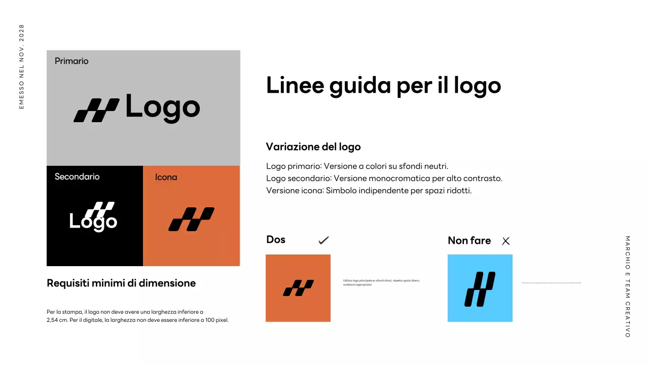 Guida al marchio moderno arancione