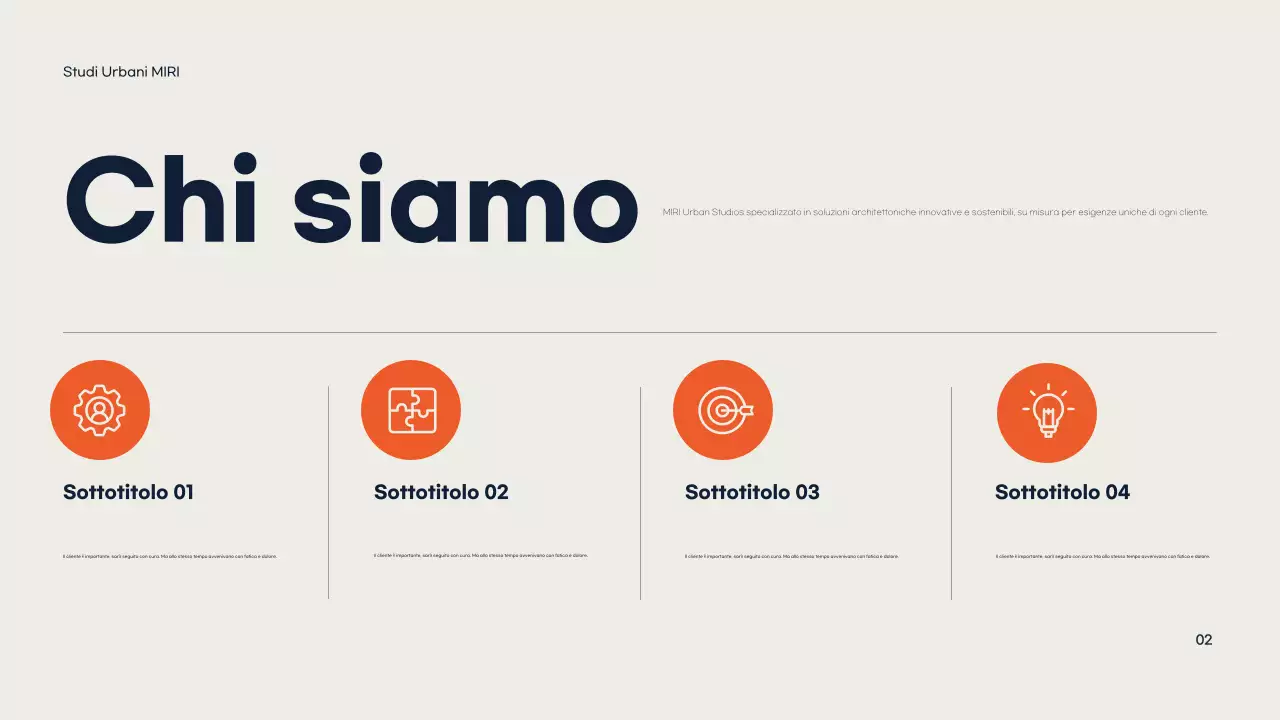 Portafoglio di architettura moderna arancione