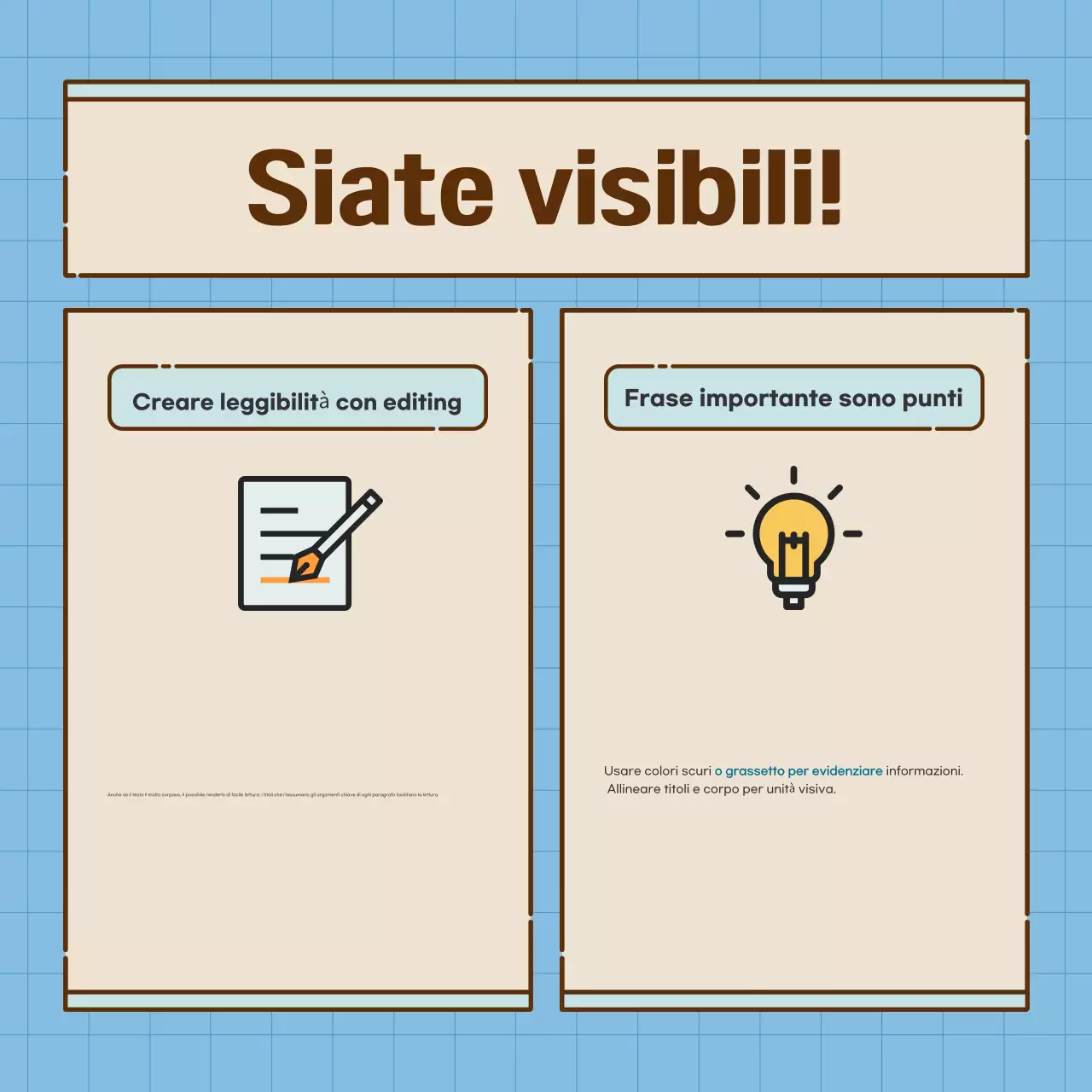 Carte pulite e incentrate sul testo in bluRundup di notizie