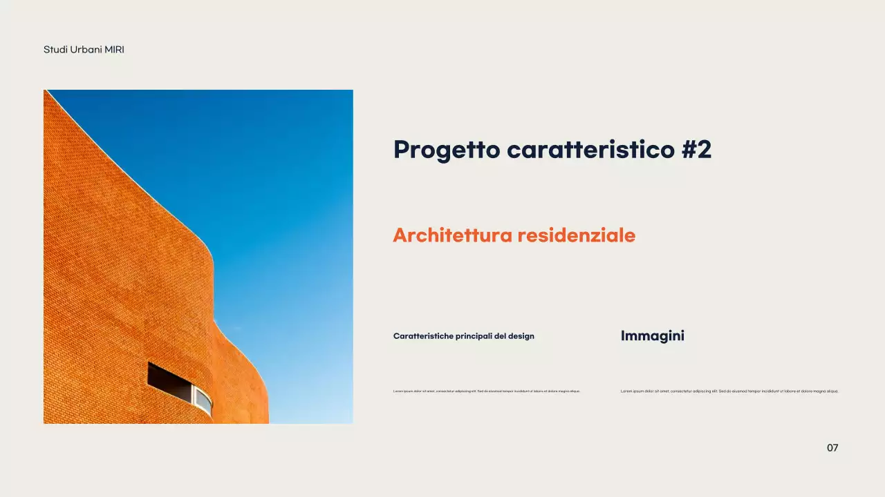 Portafoglio di architettura moderna arancione