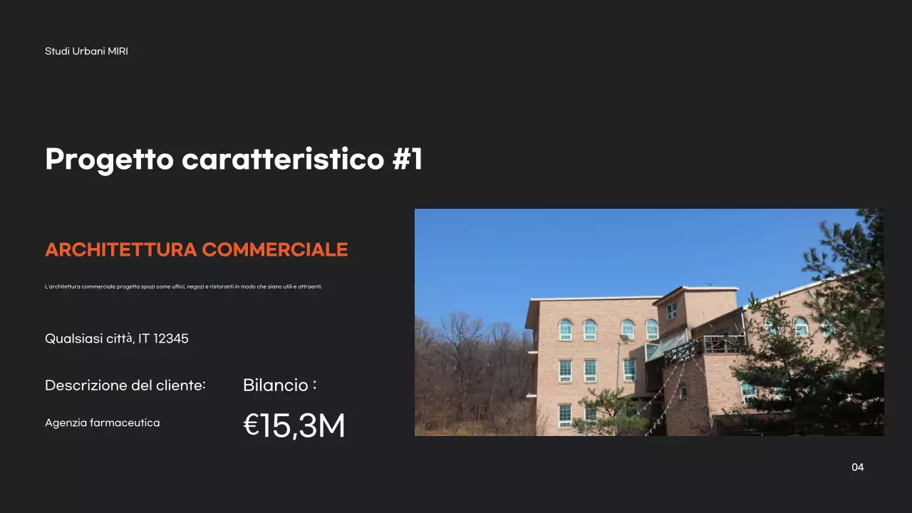 Portafoglio di architettura moderna arancione