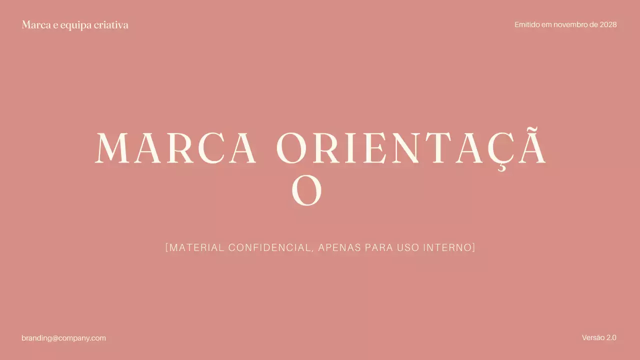 Documento de orientação da marca minimalista cor-de-rosa