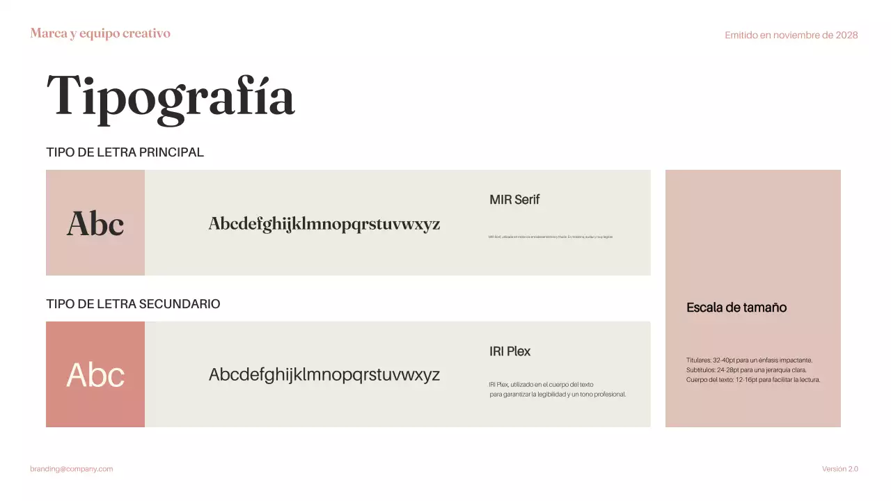 Documento de directrices de la marca Pink Minimal