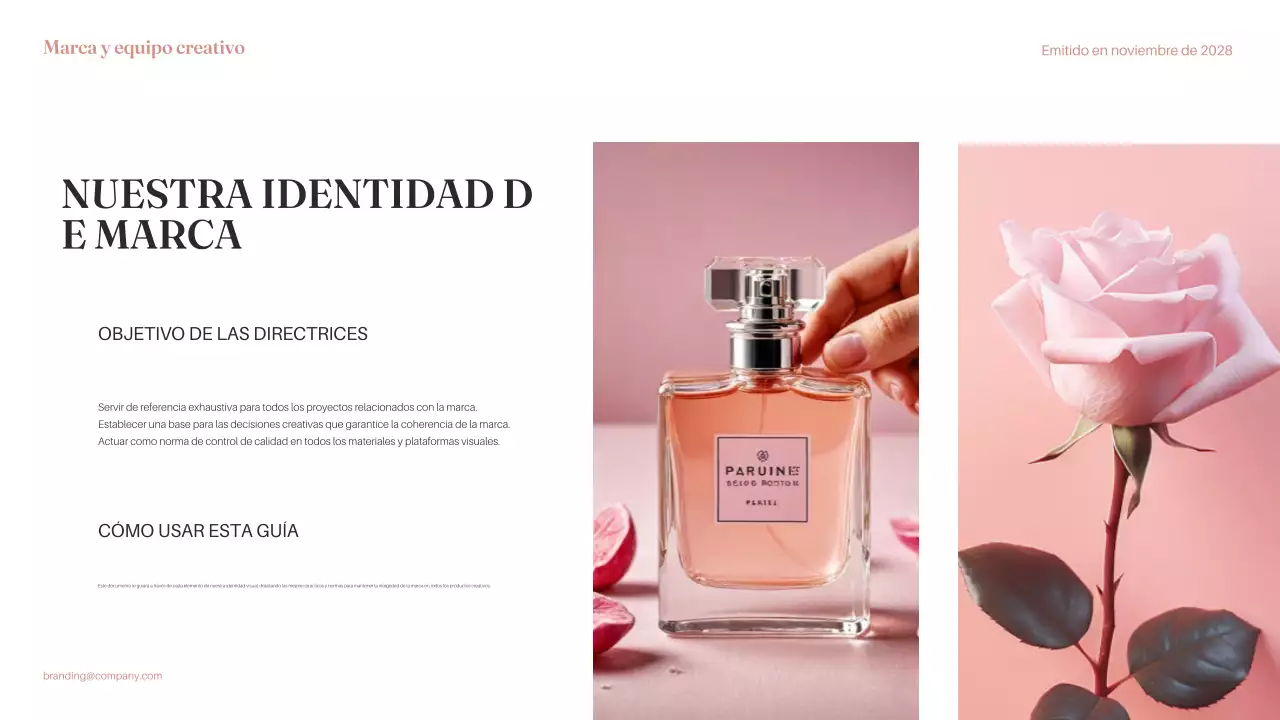 Documento de directrices de la marca Pink Minimal