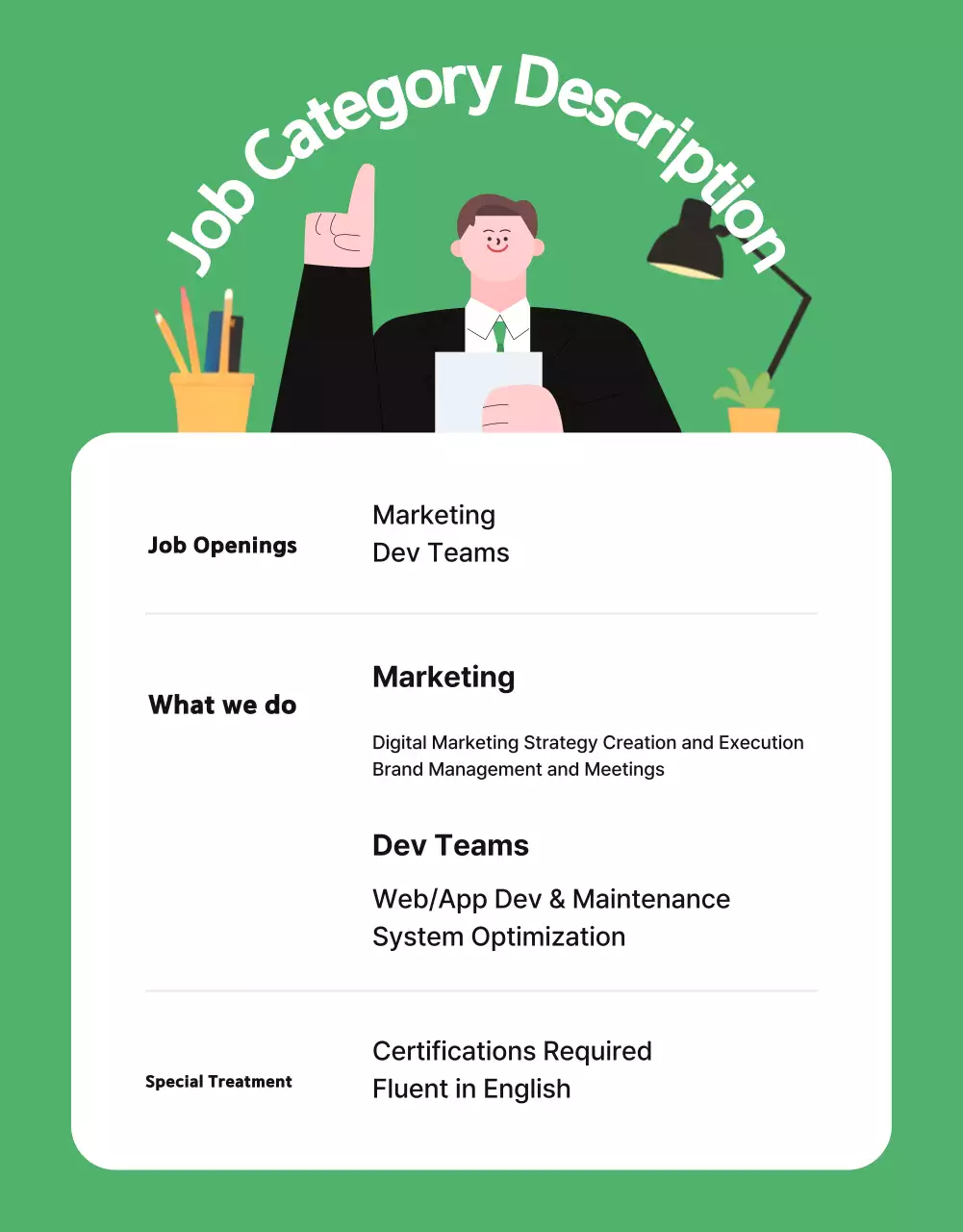 Poster Pengumuman Rekrutmen Hijau Modern