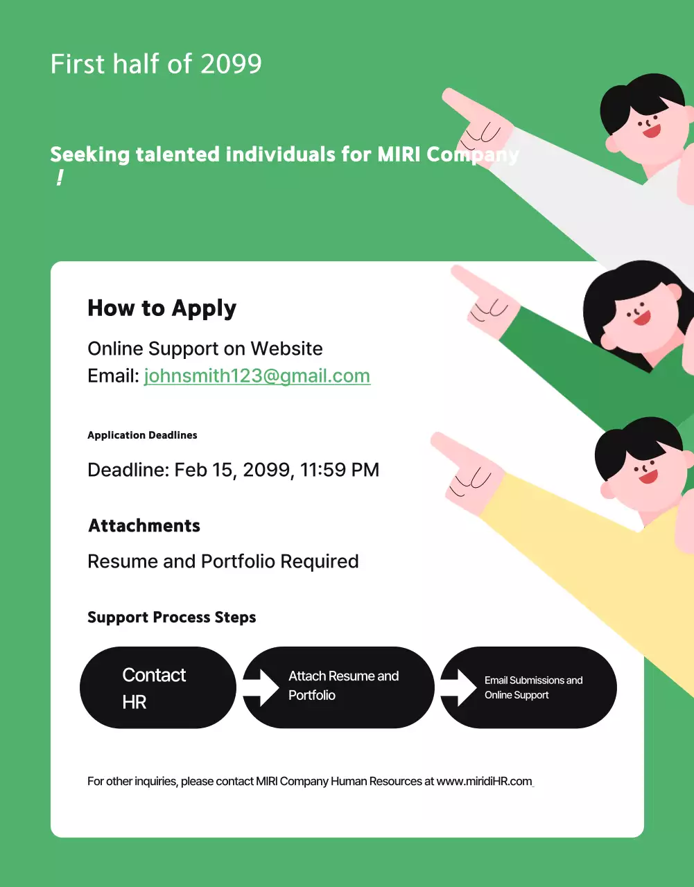 Poster Pengumuman Rekrutmen Hijau Modern