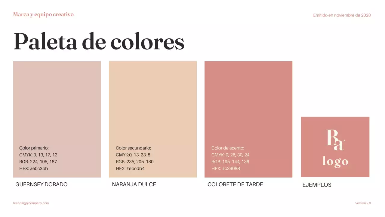 Documento de directrices de la marca Pink Minimal