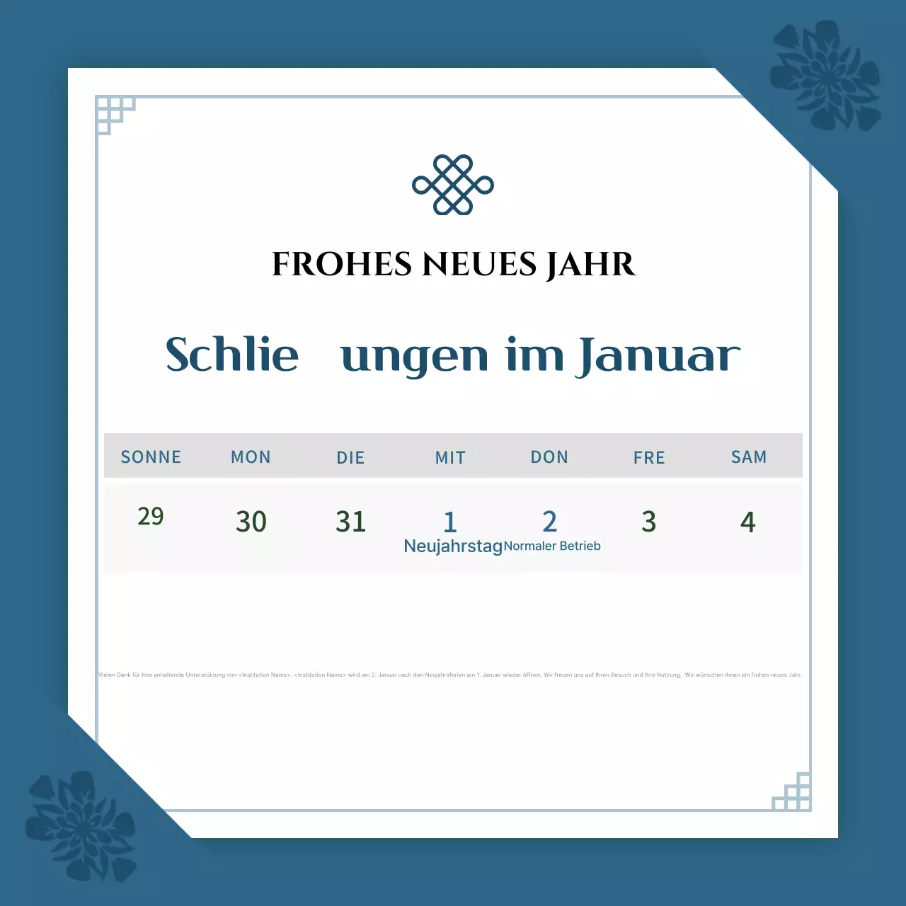 Eine einfache blaue und marineblaue Ankündigung für das neue Jahr