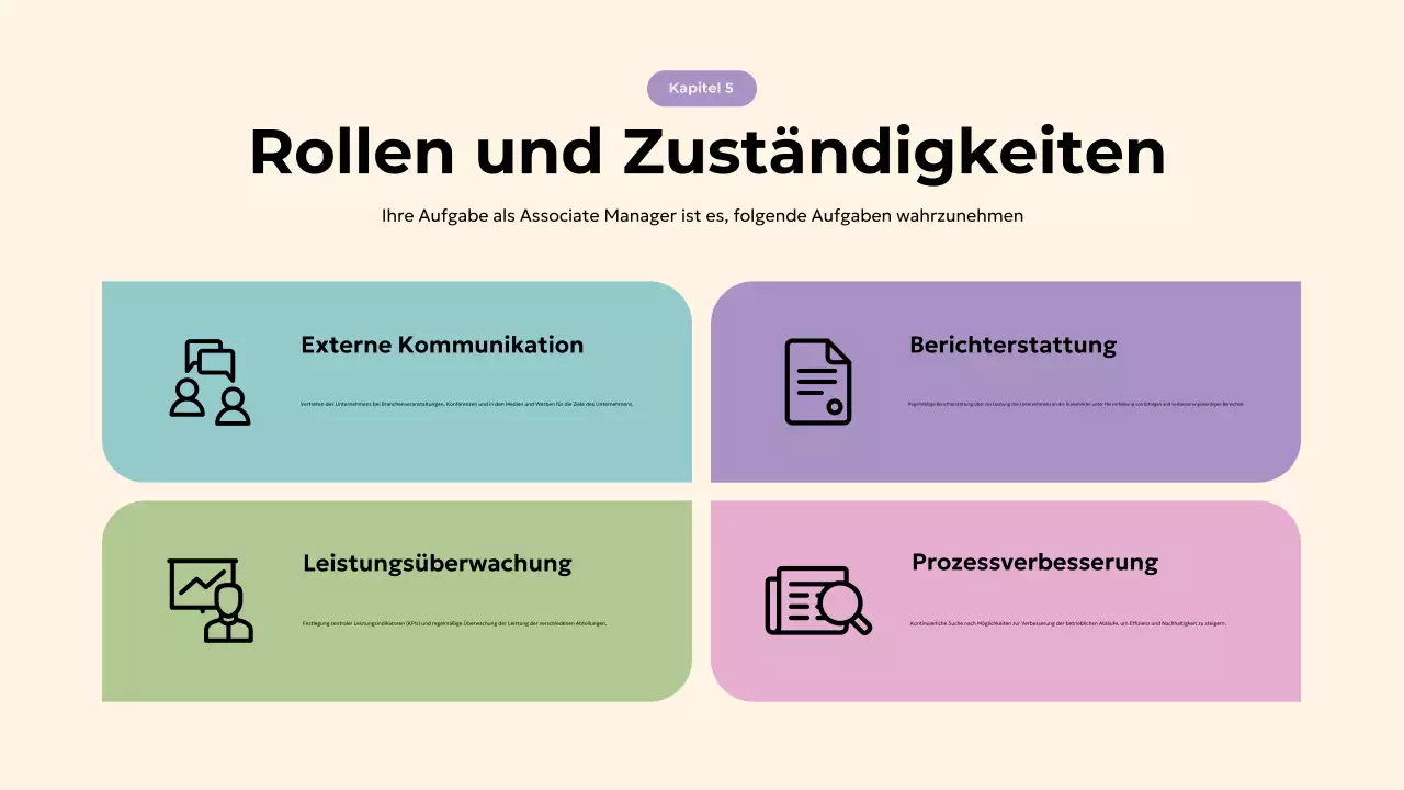 beige geometrischer Leitfaden für die Einarbeitung