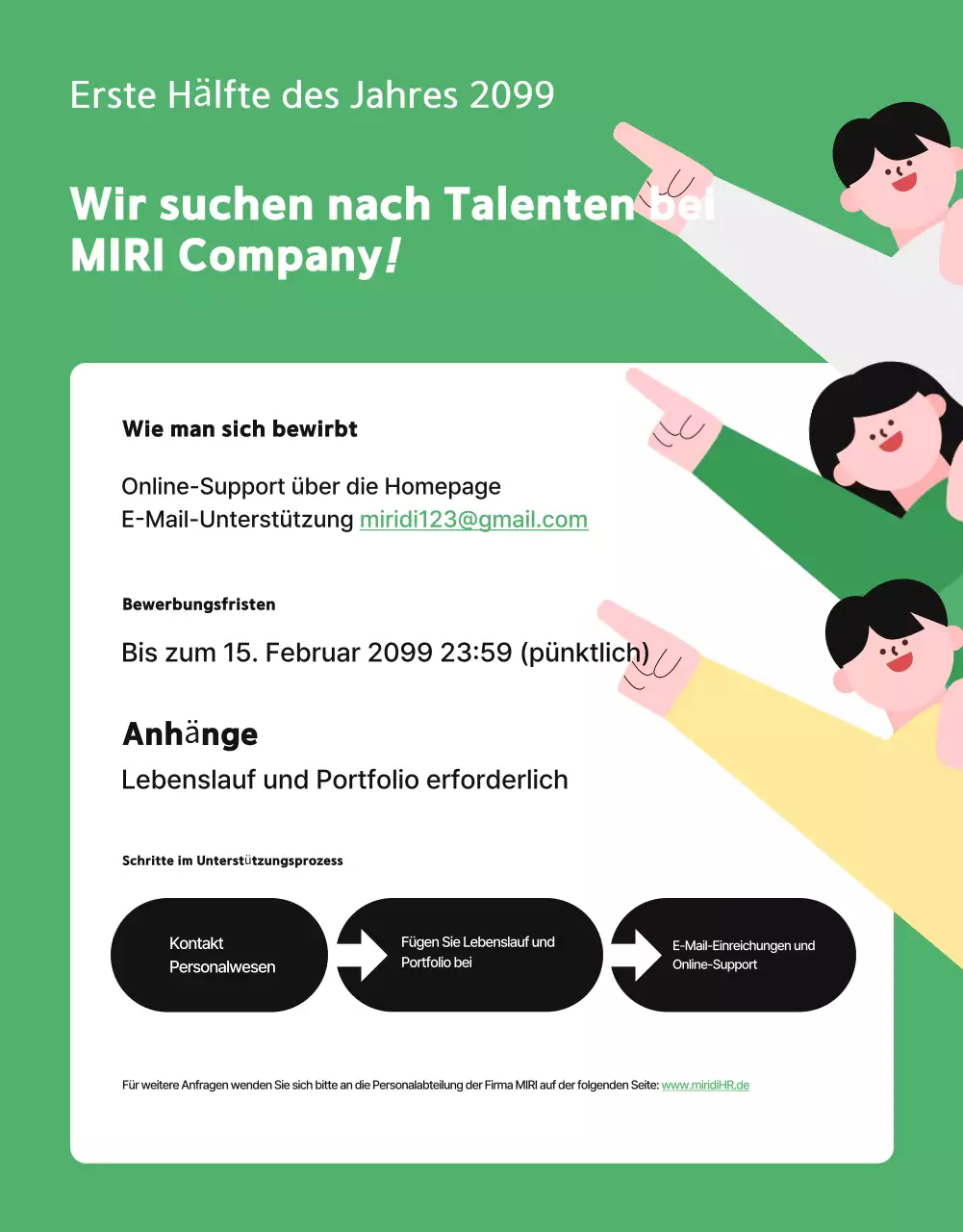 Förderung der Einstellung von Mitarbeitern für das Green Simple Team