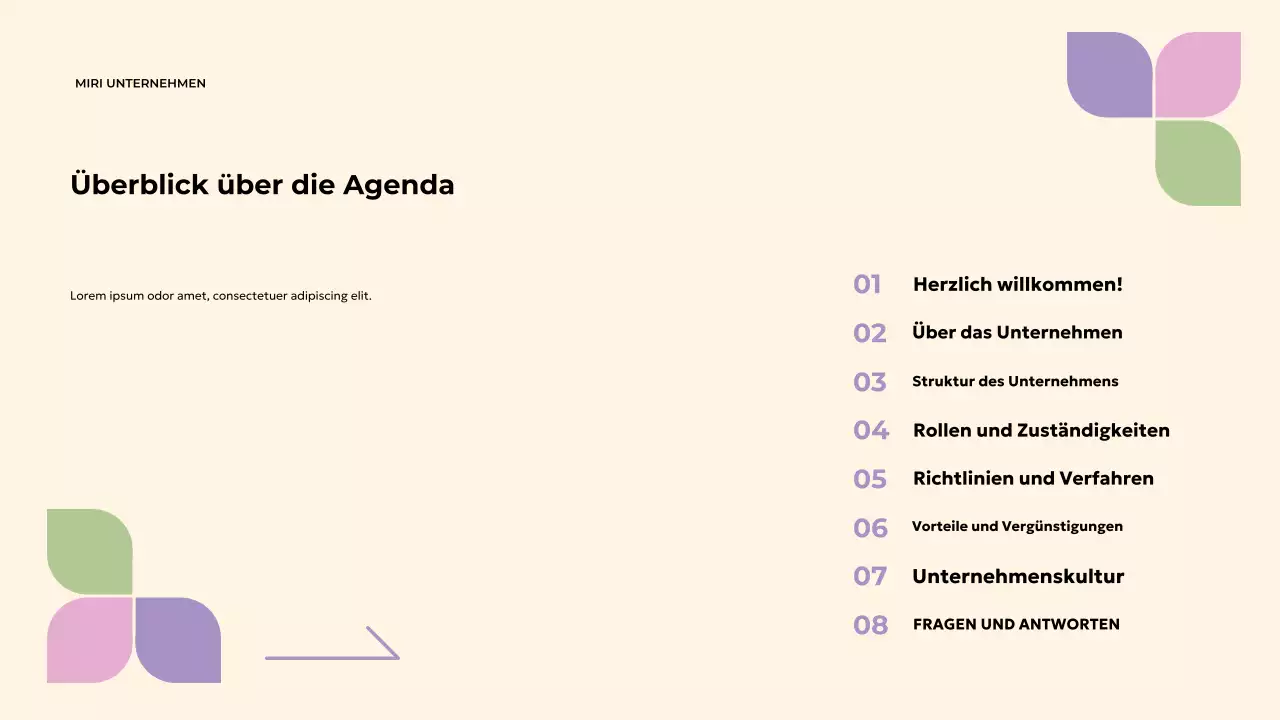 beige geometrischer Leitfaden für die Einarbeitung