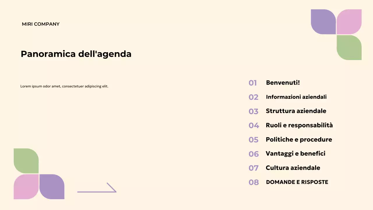 guida geometrica beige per l'onboarding