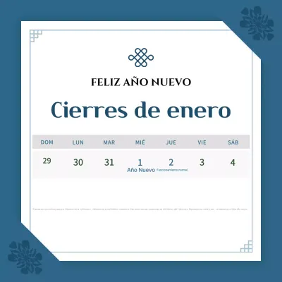 Un sencillo anuncio navideño en azul y azul marino