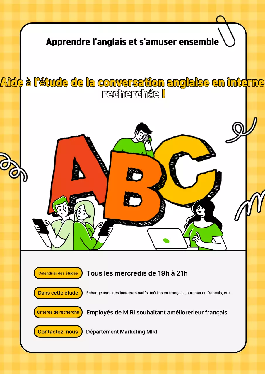 Le point sur l'étude de l'anglais de Yellow Pop