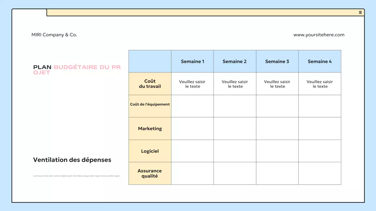 plan d'affaires blue modern