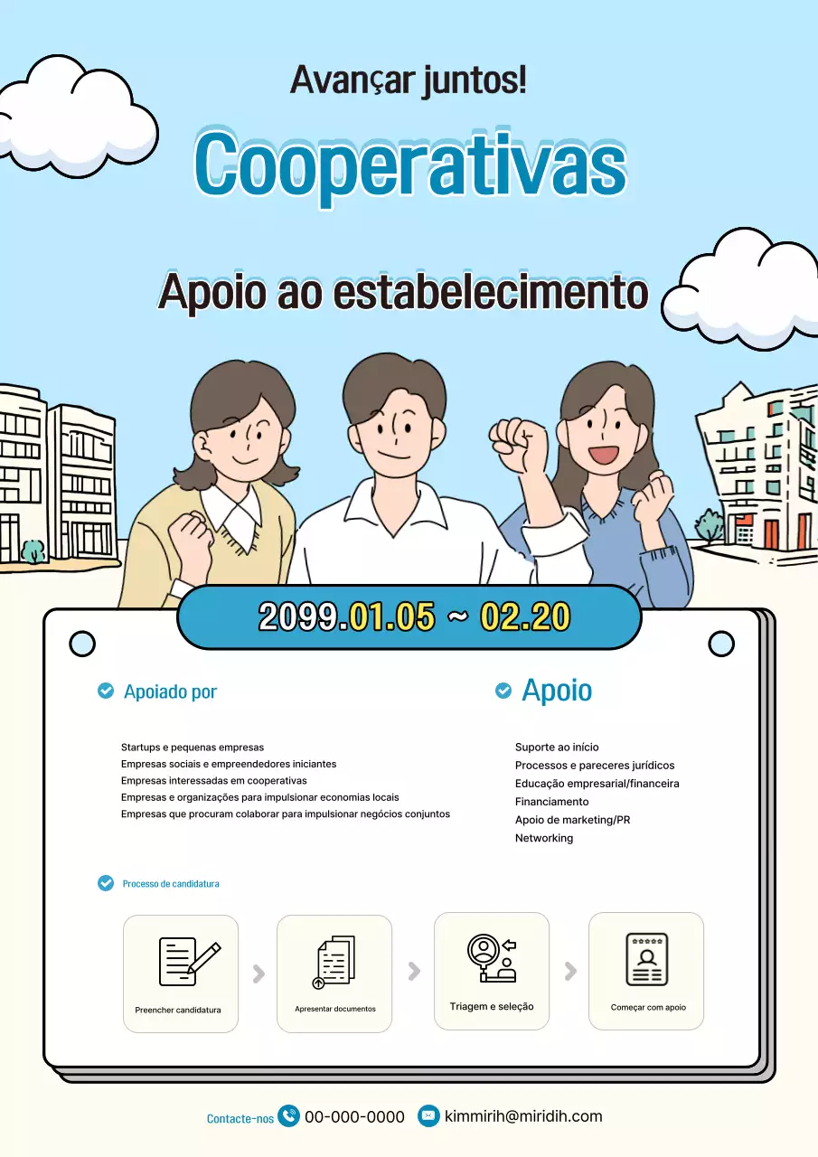 Promover a cooperativa azul clara