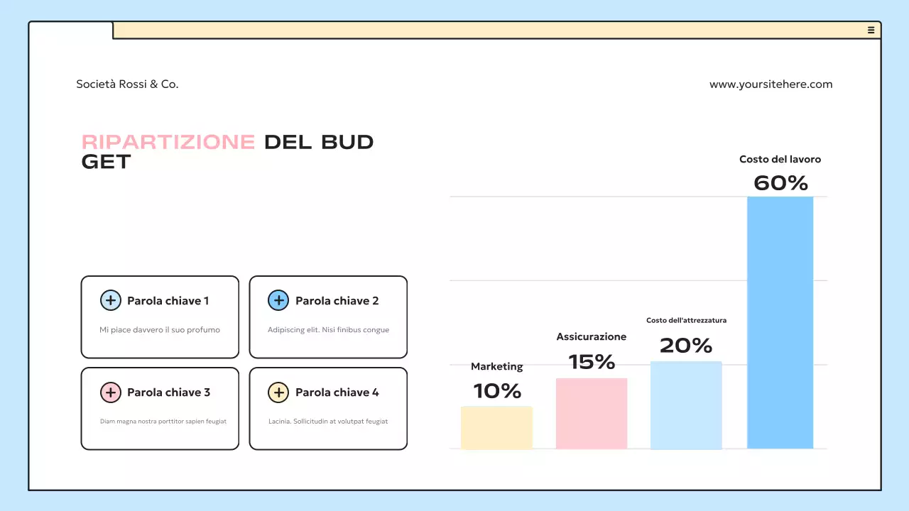 piano aziendale blu moderno