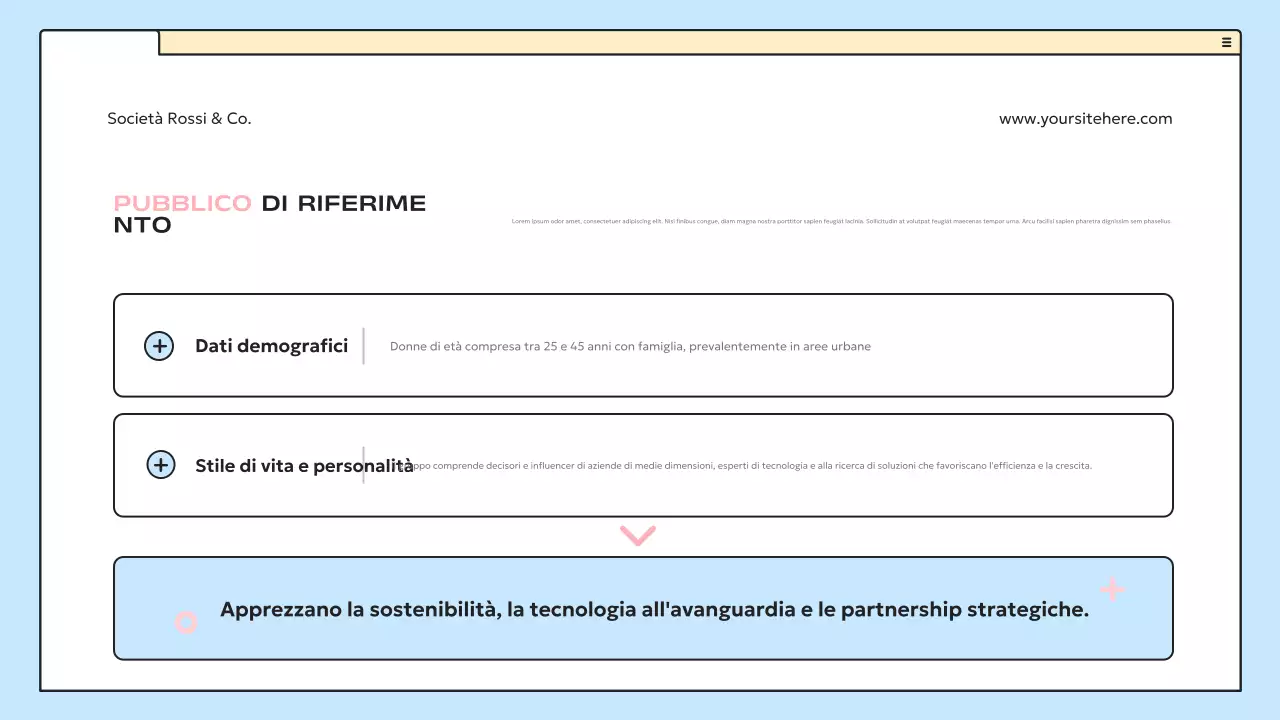 piano aziendale blu moderno