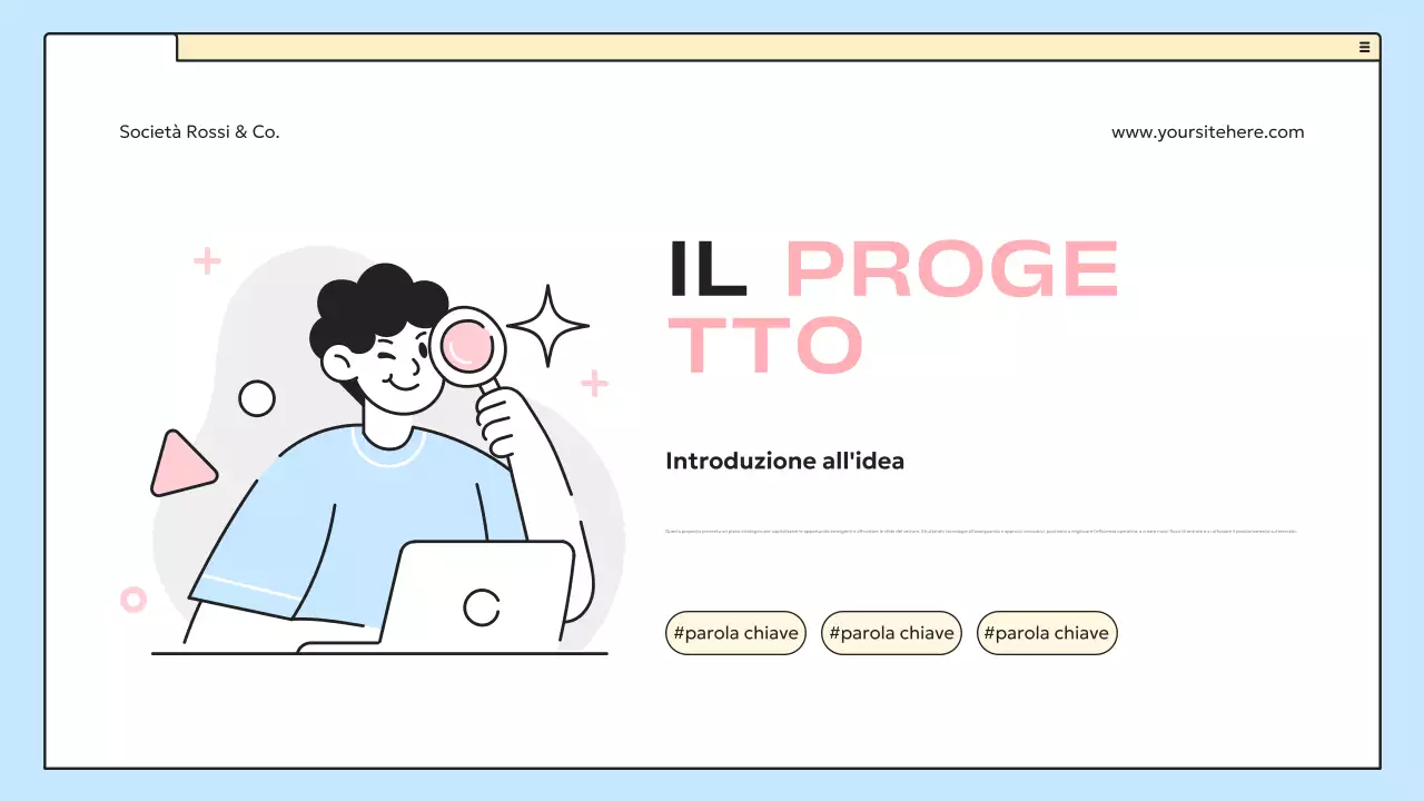 piano aziendale blu moderno