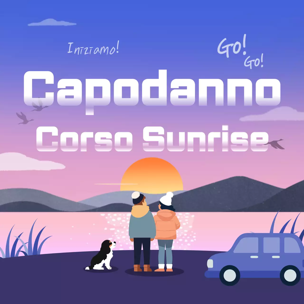 Annuncio dell'evento di Capodanno Bora Minimalist