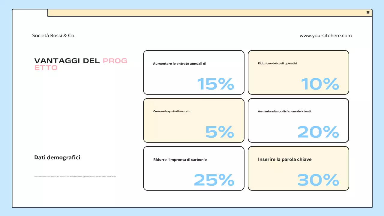 piano aziendale blu moderno