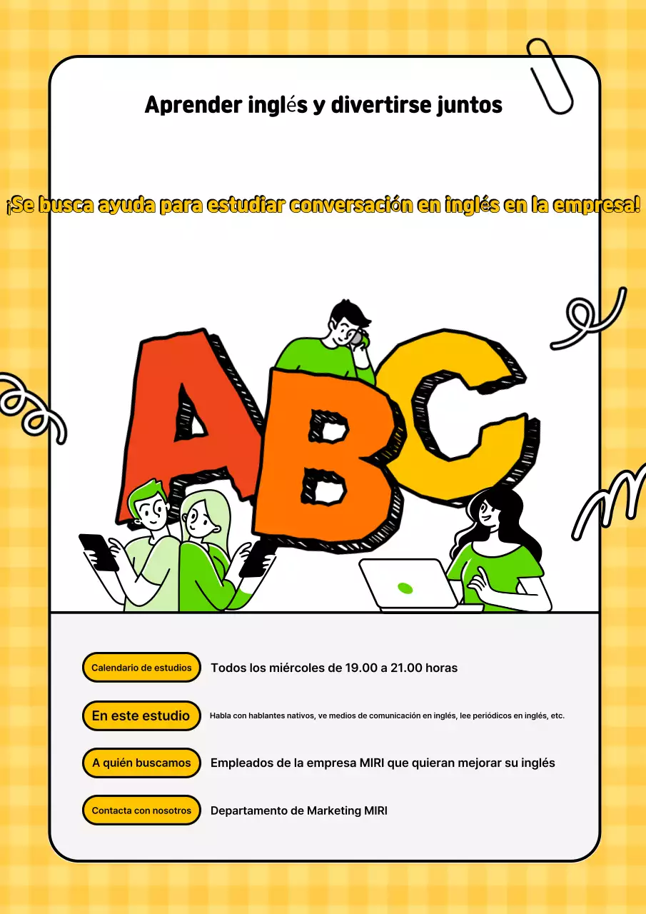 Resumen de estudios de inglés Yellow Pop