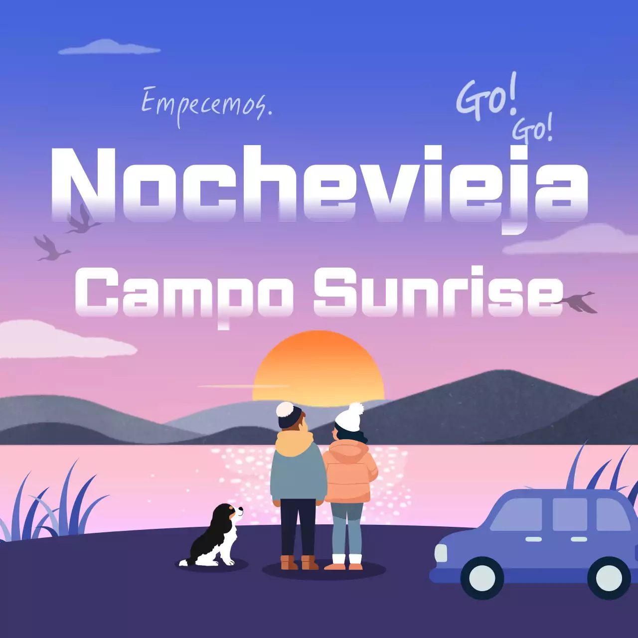 Anuncio del evento de Año Nuevo de Bora Minimalist