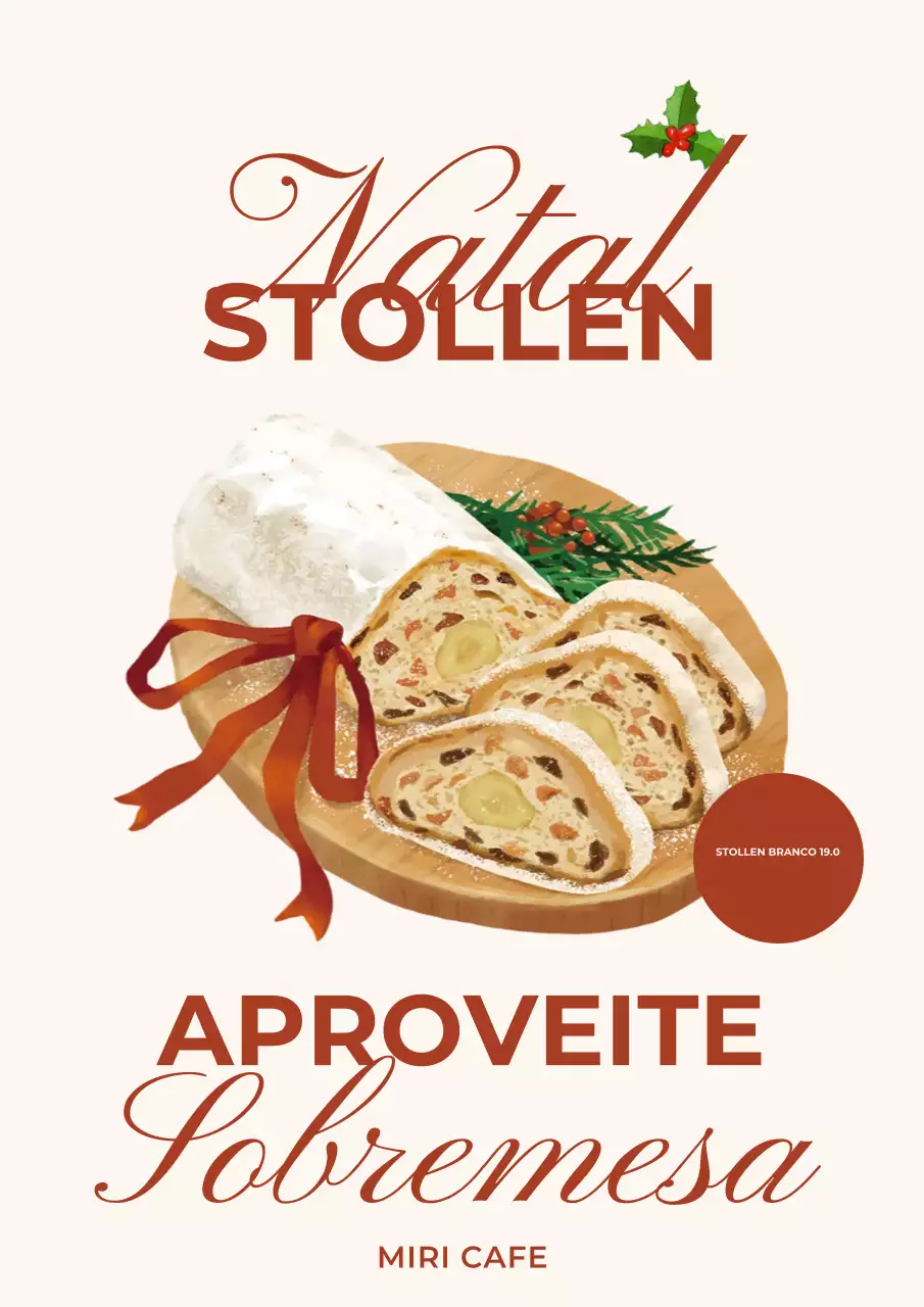 Anúncio de sobremesa stollen vintage bege