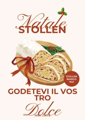 Pubblicità del dolce stollen vintage beige