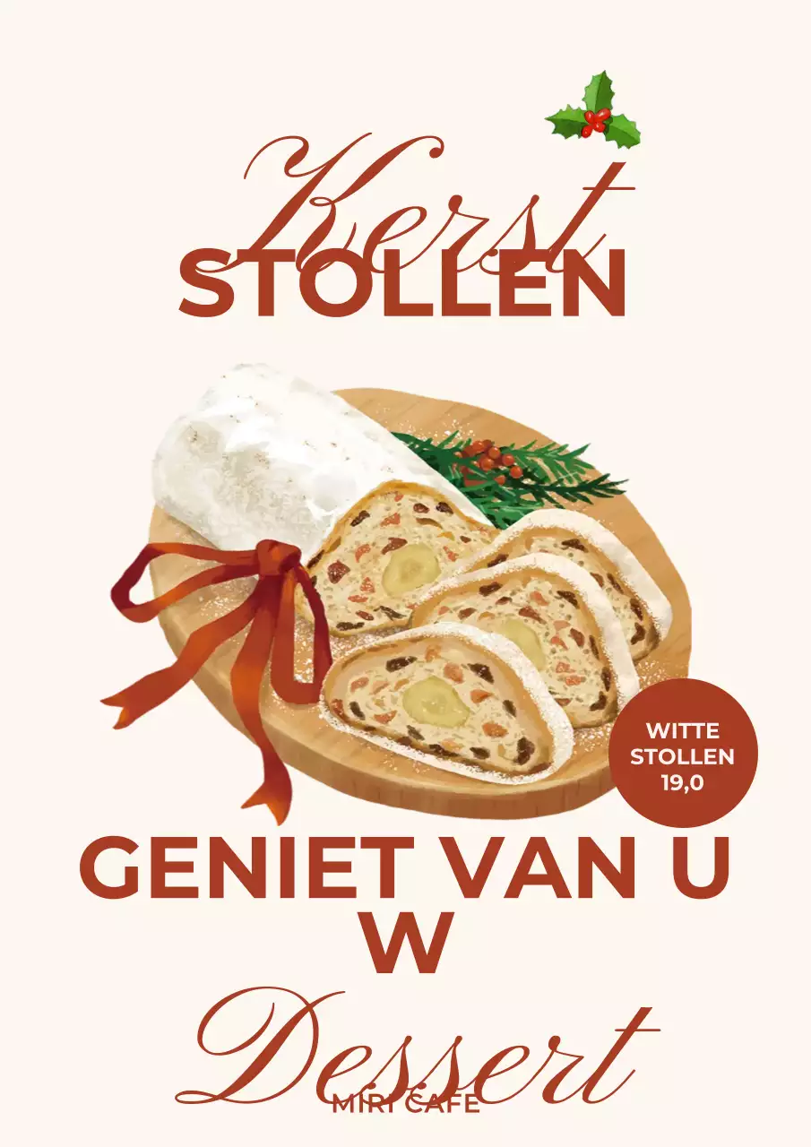 Beige vintage stollen dessert advertentie
