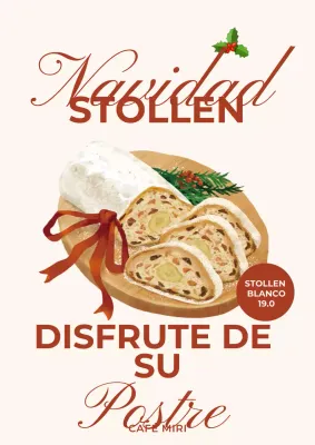 Anuncio vintage beige de postres stollen