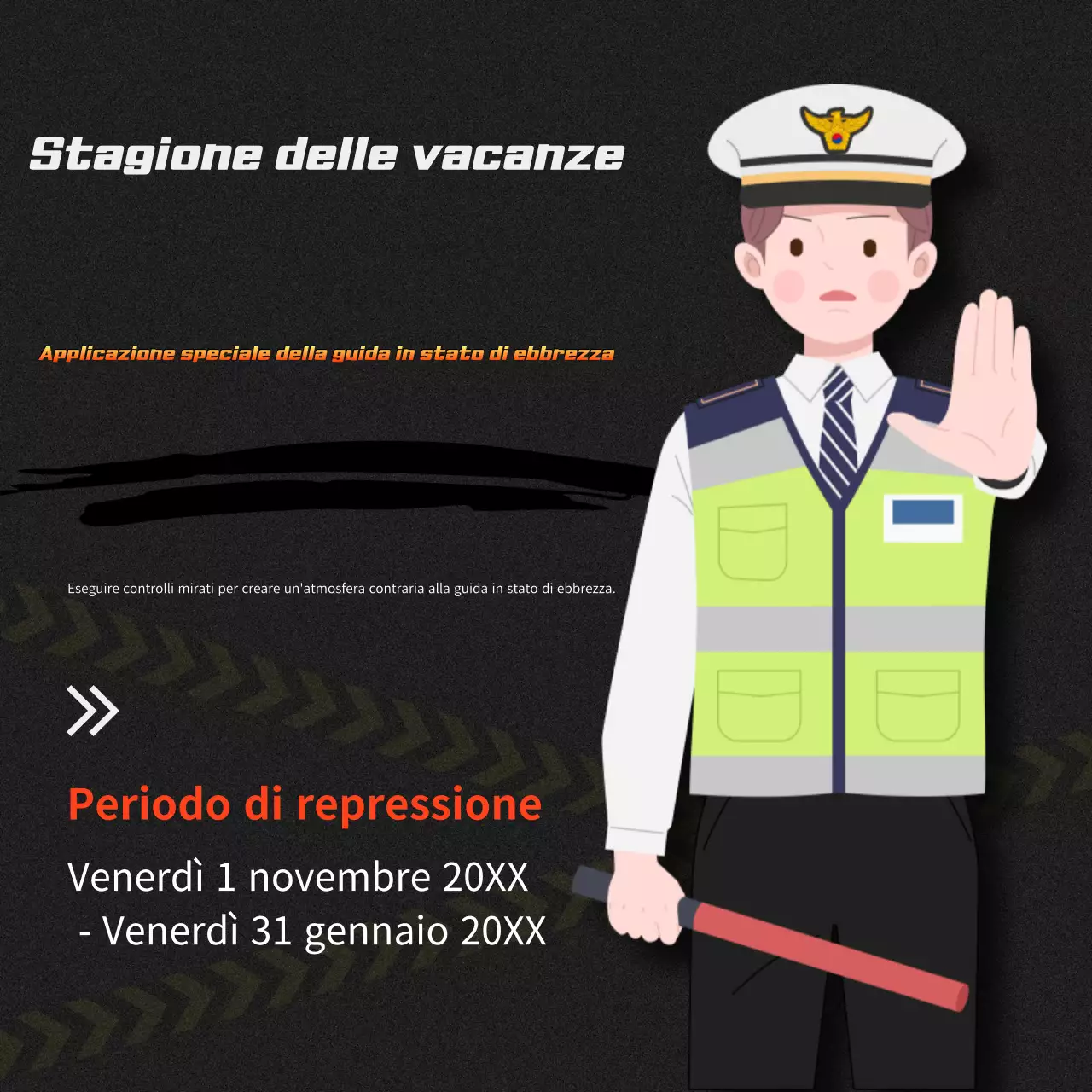 Campagna di sicurezza contro il consumo di alcolici e la guida in nero