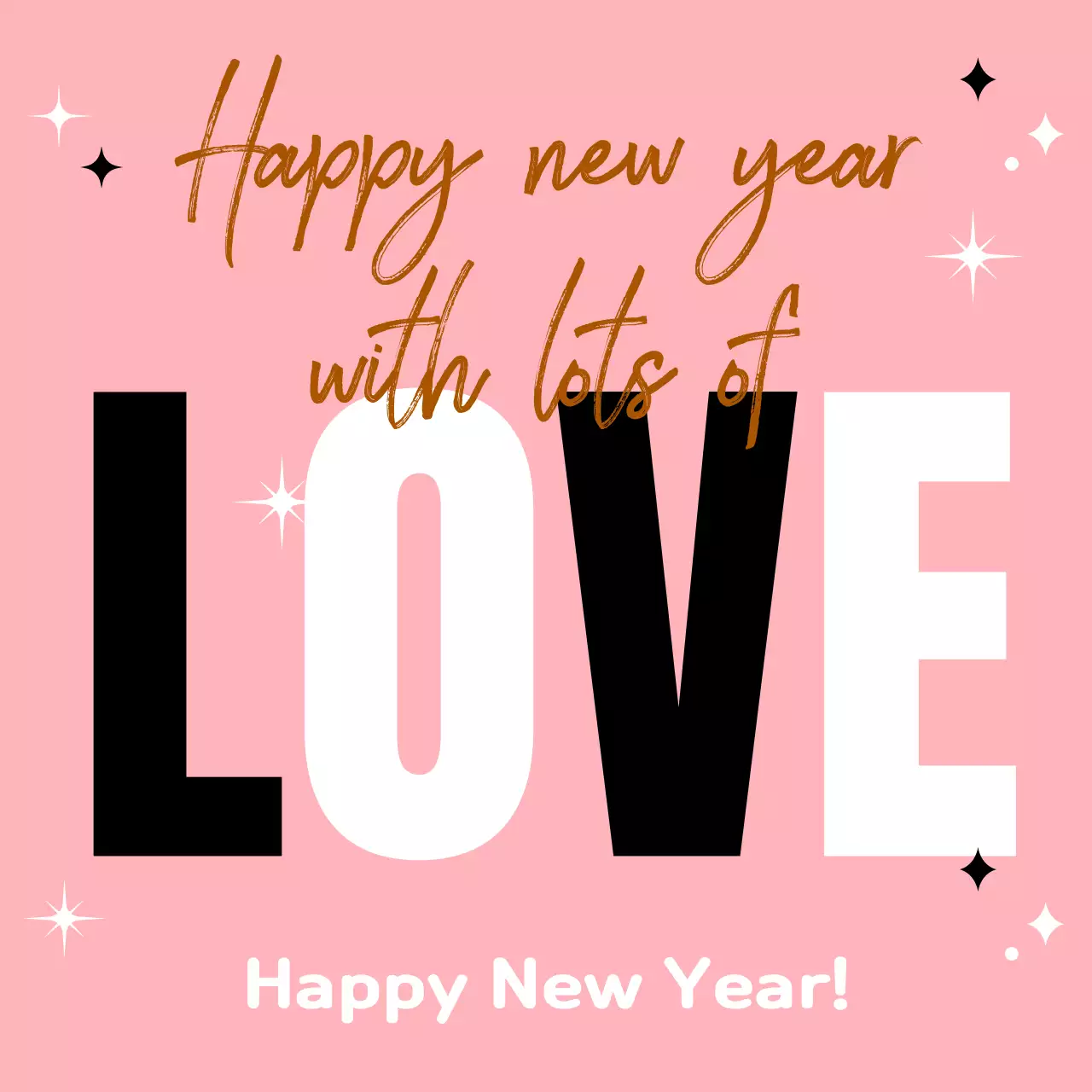 Cartão de Ano Novo Retro Marrom Instagram Carousel