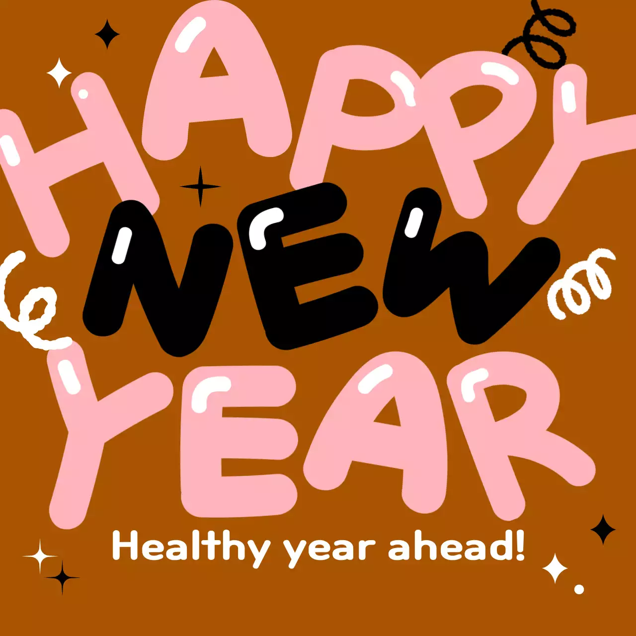 Cartão de Ano Novo Retro Marrom Instagram Carousel