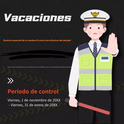 Campaña de seguridad contra el consumo de alcohol y la conducción bajo presión negra