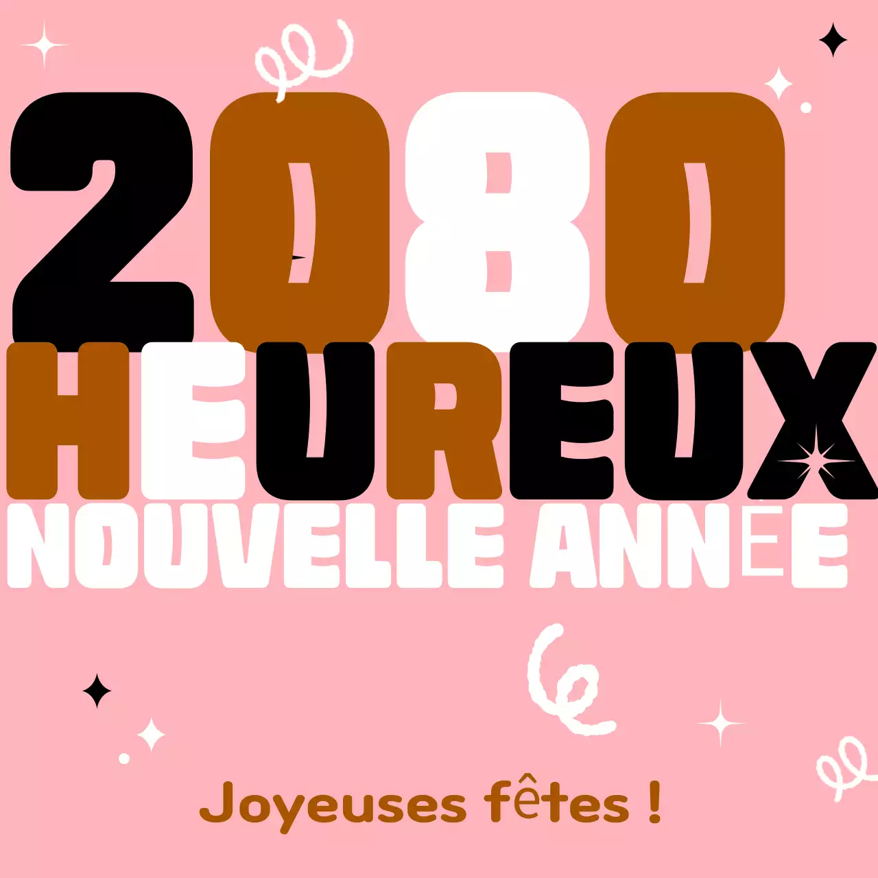 Carte de vœux du Nouvel An Brown Pop