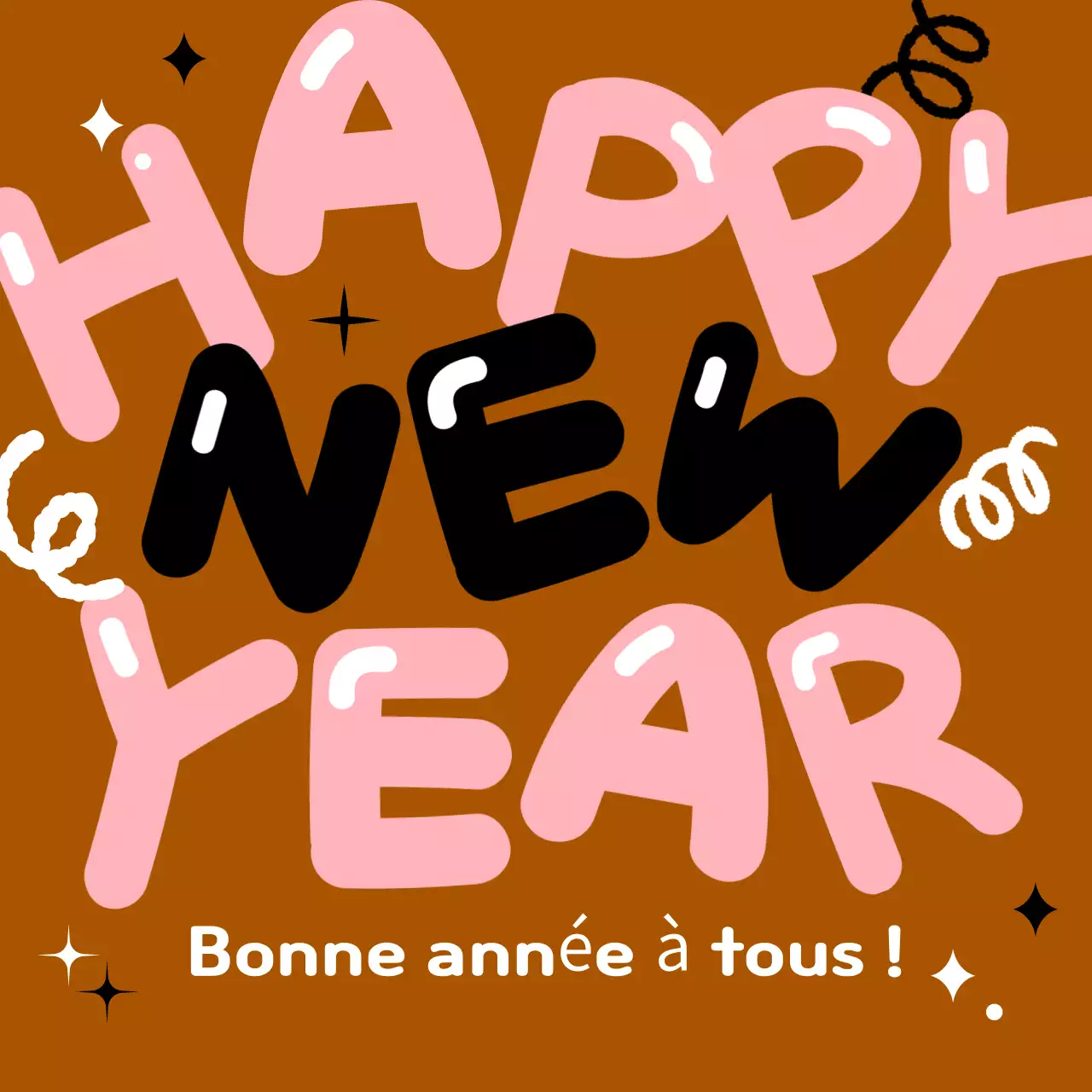 Carte de vœux du Nouvel An Brown Pop