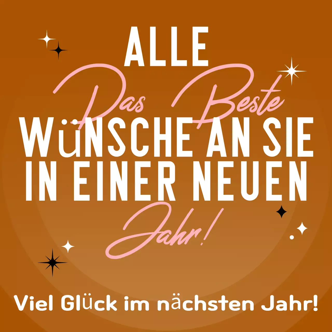 Braune Pop Neujahrskarte