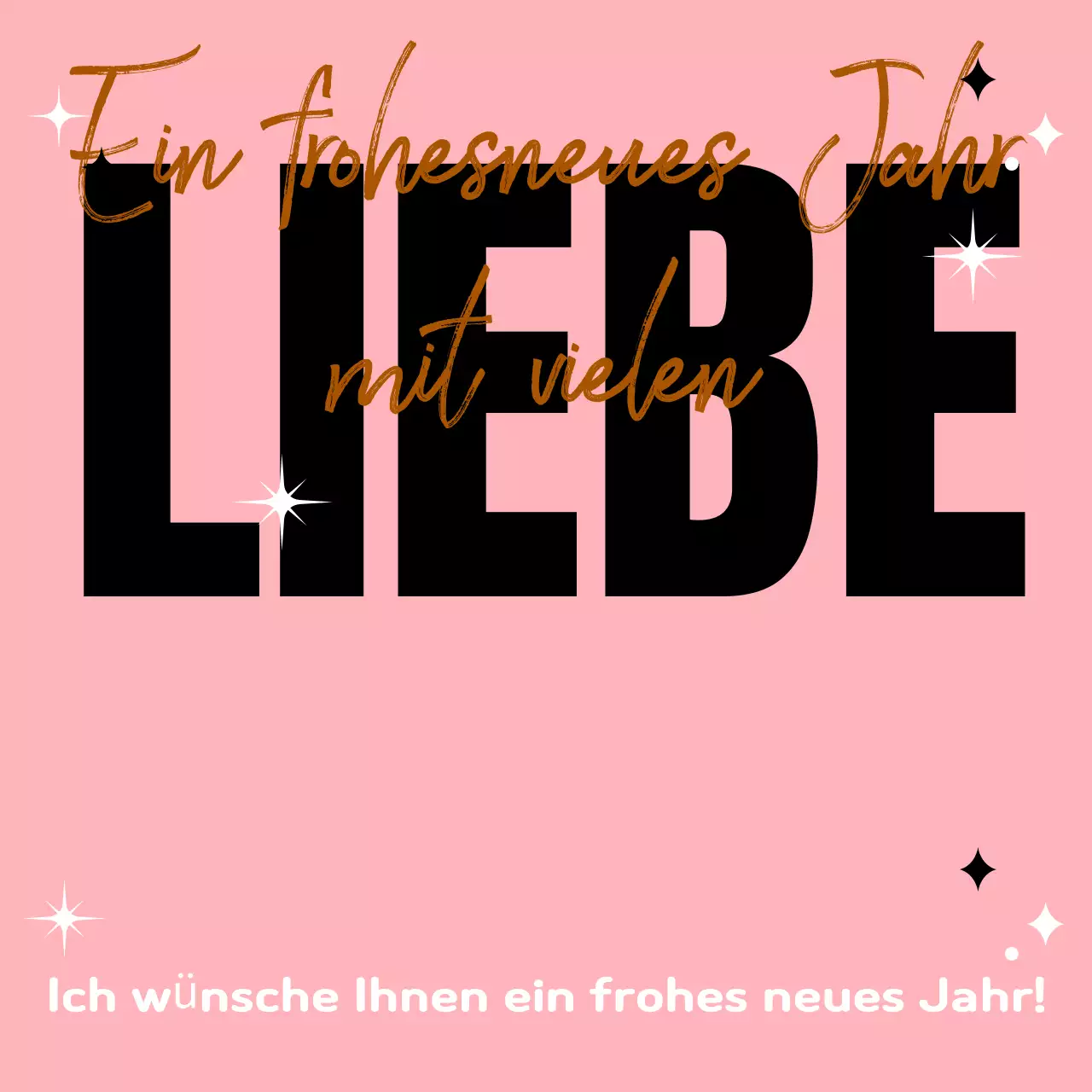 Braune Pop Neujahrskarte