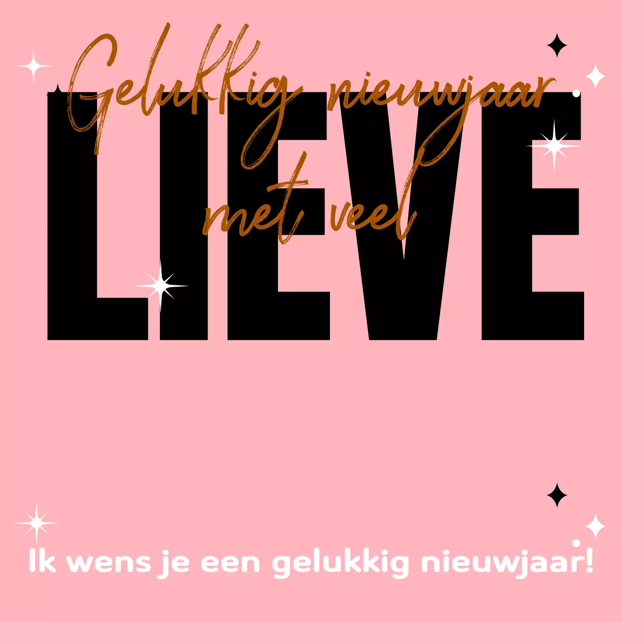 Bruine Pop Nieuwjaarskaart