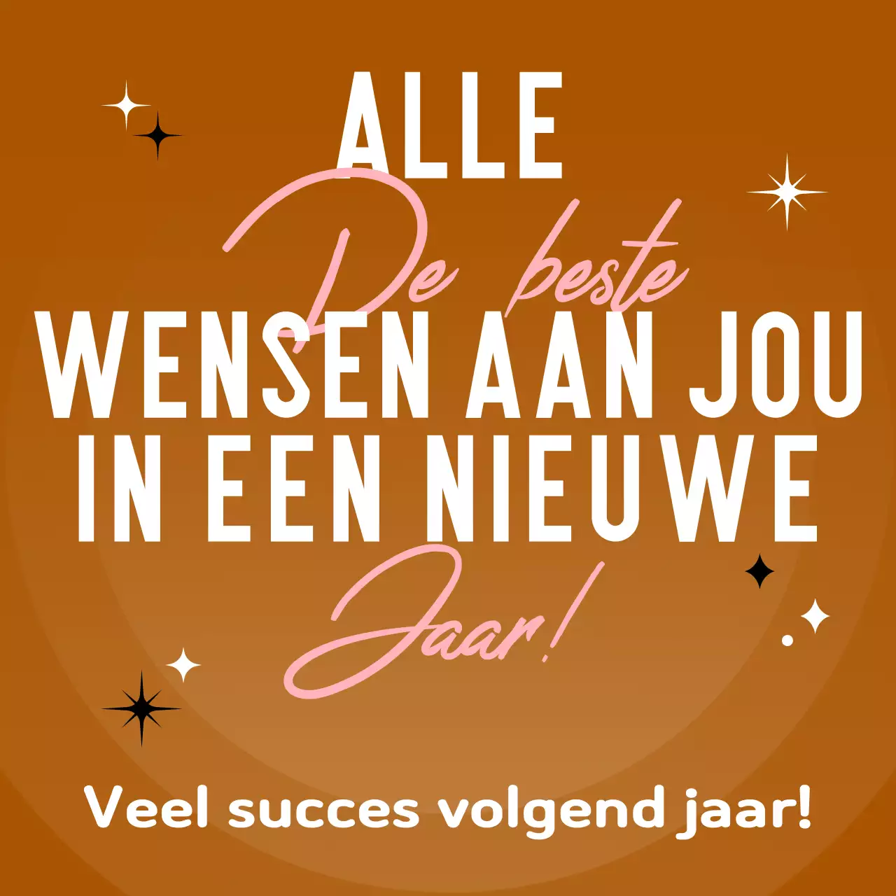 Bruine Pop Nieuwjaarskaart